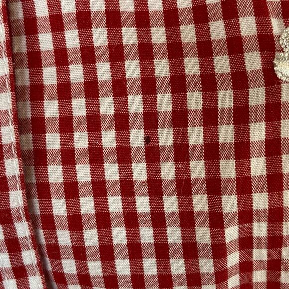 Vintage Southern Lady Gingham Flower & Ladybug Embroidered Sleeveless Blouse - Picture 9 of 12